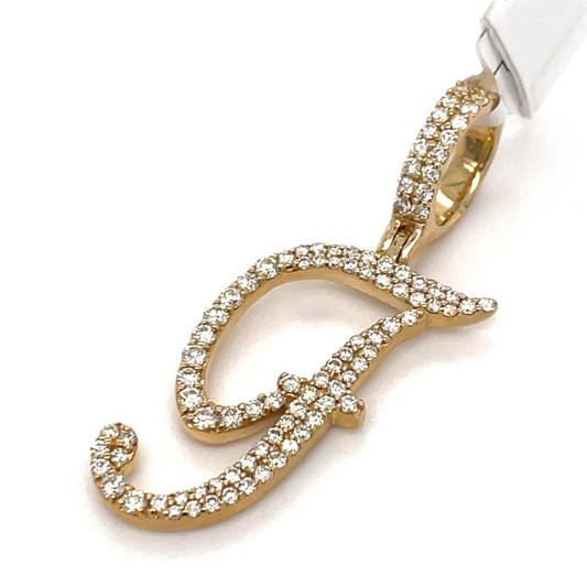 0.75 CT Moissanite Iced Out Letter F Pendant