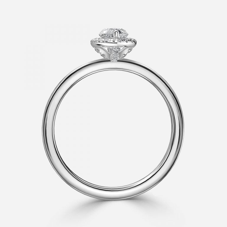 Katya Marquise Halo Moissanite Engagement Ring