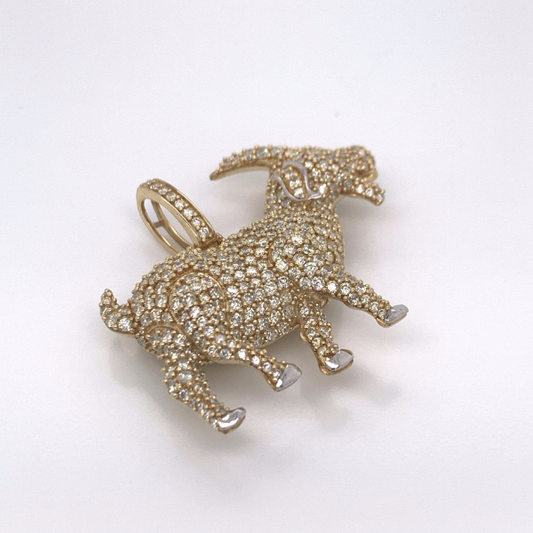 4.00 CT Moissanite Iced Out Goat Pendant