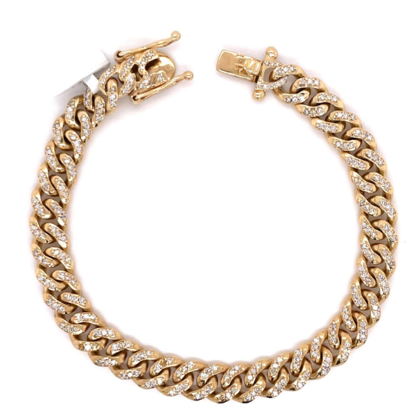 Iced Out Moissanite Cuban Link Bracelet