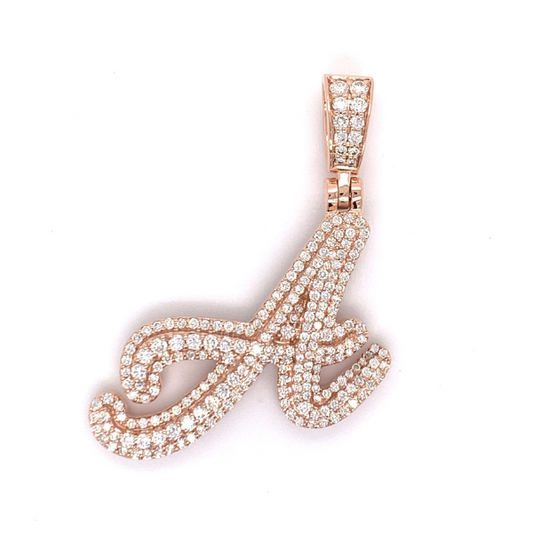 2.50 CT Moissanite Iced Out Letter A Pendant