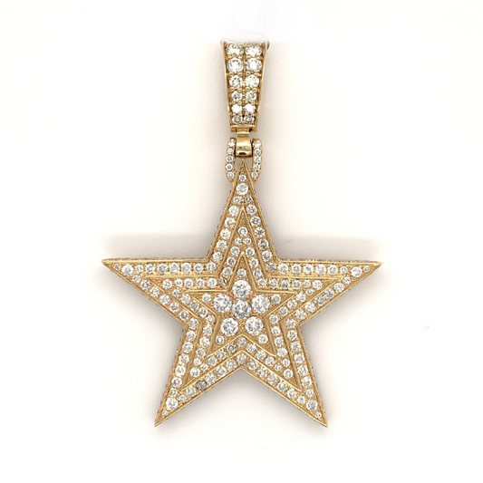5.00 CT Moissanite Iced Out Star Pendant