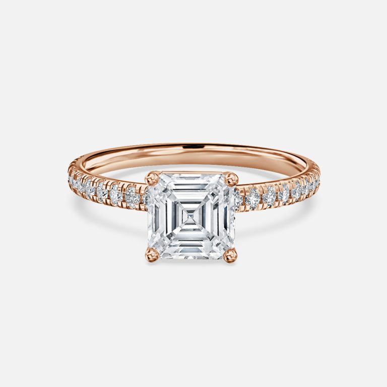 Maeve Asscher Diamond Band Moissanite Engagement Ring