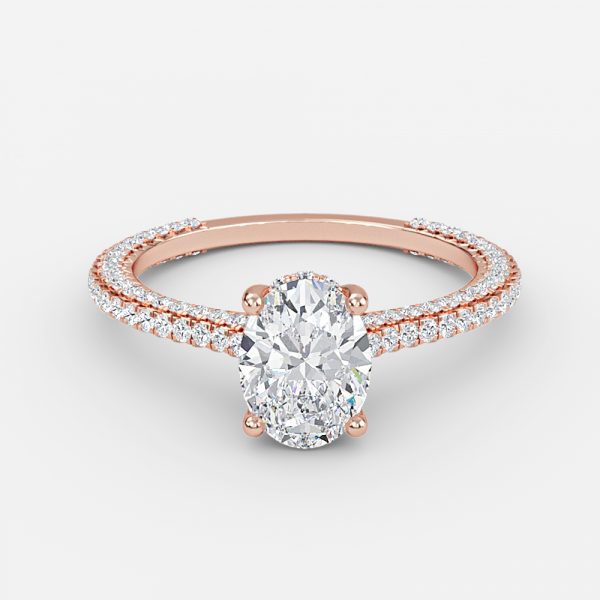 Kalaya Oval Hidden Halo Moissanite Engagement Ring