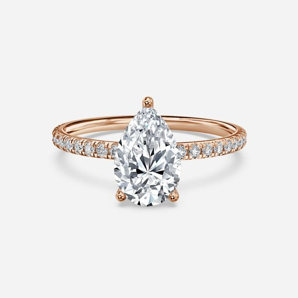 Maeve Pear Diamond Band Moissanite Engagement Ring