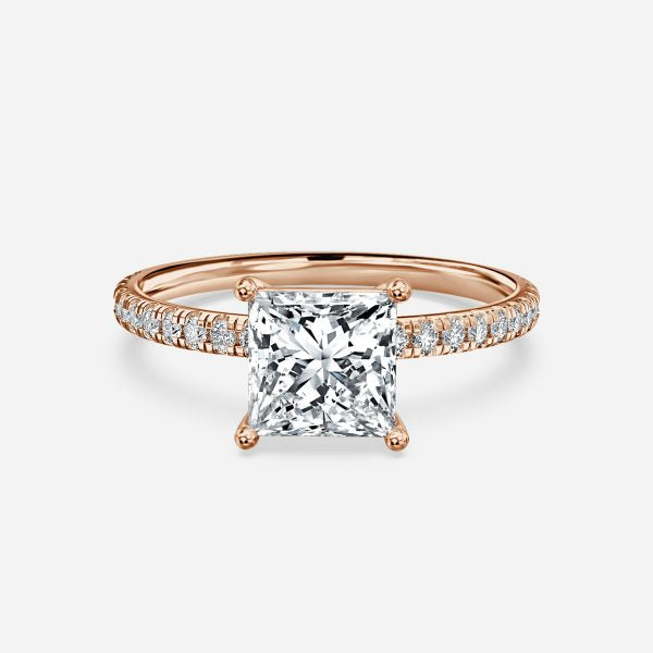 Maeve Princess Diamond Band Moissanite Engagement Ring