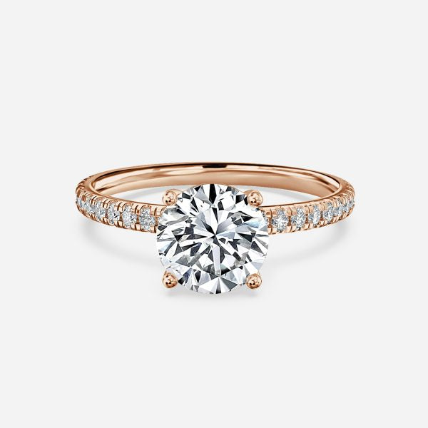 Maeve Round Diamond Band Moissanite Engagement Ring