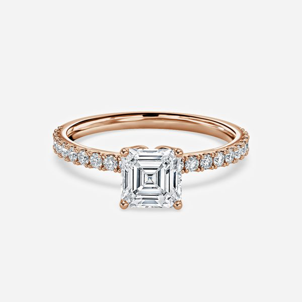 Liviana Asscher Hidden Halo Moissanite Engagement Ring