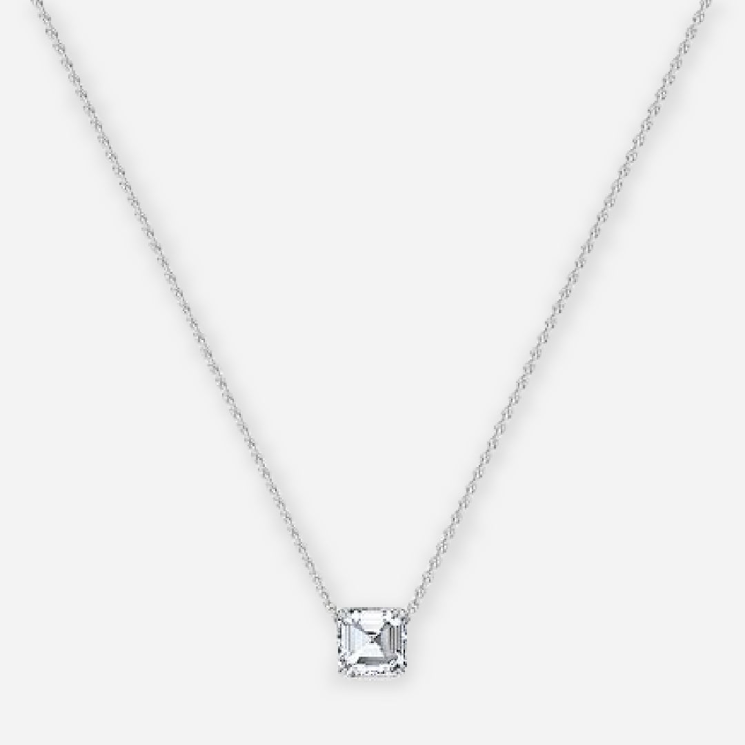 Asscher Moissanite Solitaire Pendant