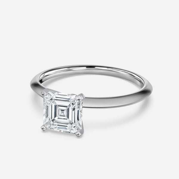 Arlette Asscher Solitaire Moissanite Engagement Ring