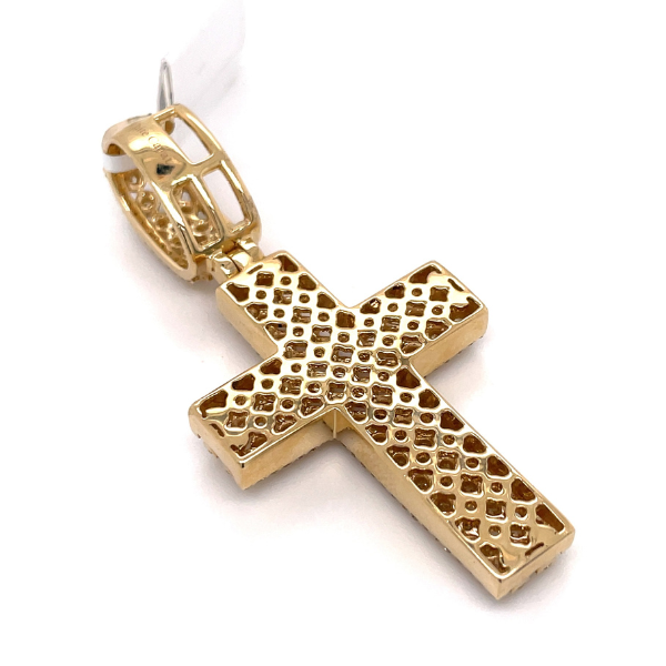2.50 CT Moissanite Iced Out Cross Pendant