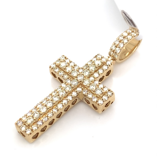 1.50 CT Moissanite Iced Out Cross Pendant