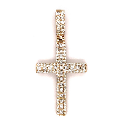 2.25 CT Moissanite Iced Out Cross Pendant