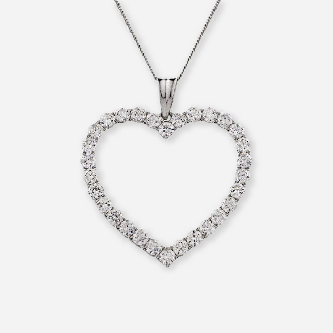 Moissanite Heart Pendant