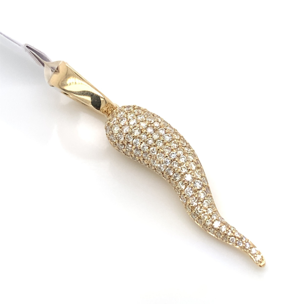 1.00 CT Moissanite Iced Out Horn Pendant