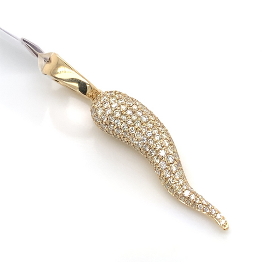 1.00 CT Moissanite Iced Out Horn Pendant