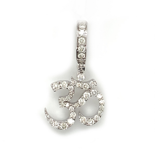0.75 CT Moissanite Iced Out OM Pendant