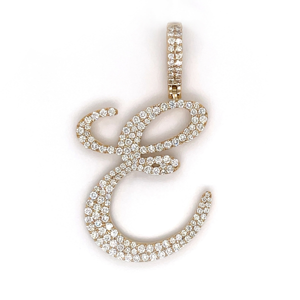 2.50 CT Moissanite Iced Out Letter E Pendant