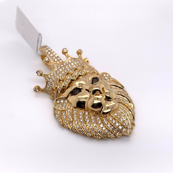 2.02 CT Moissanite Iced Out Lion Pendant