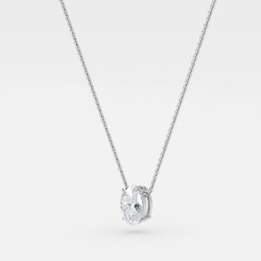 Oval Moissanite Solitaire Pendant