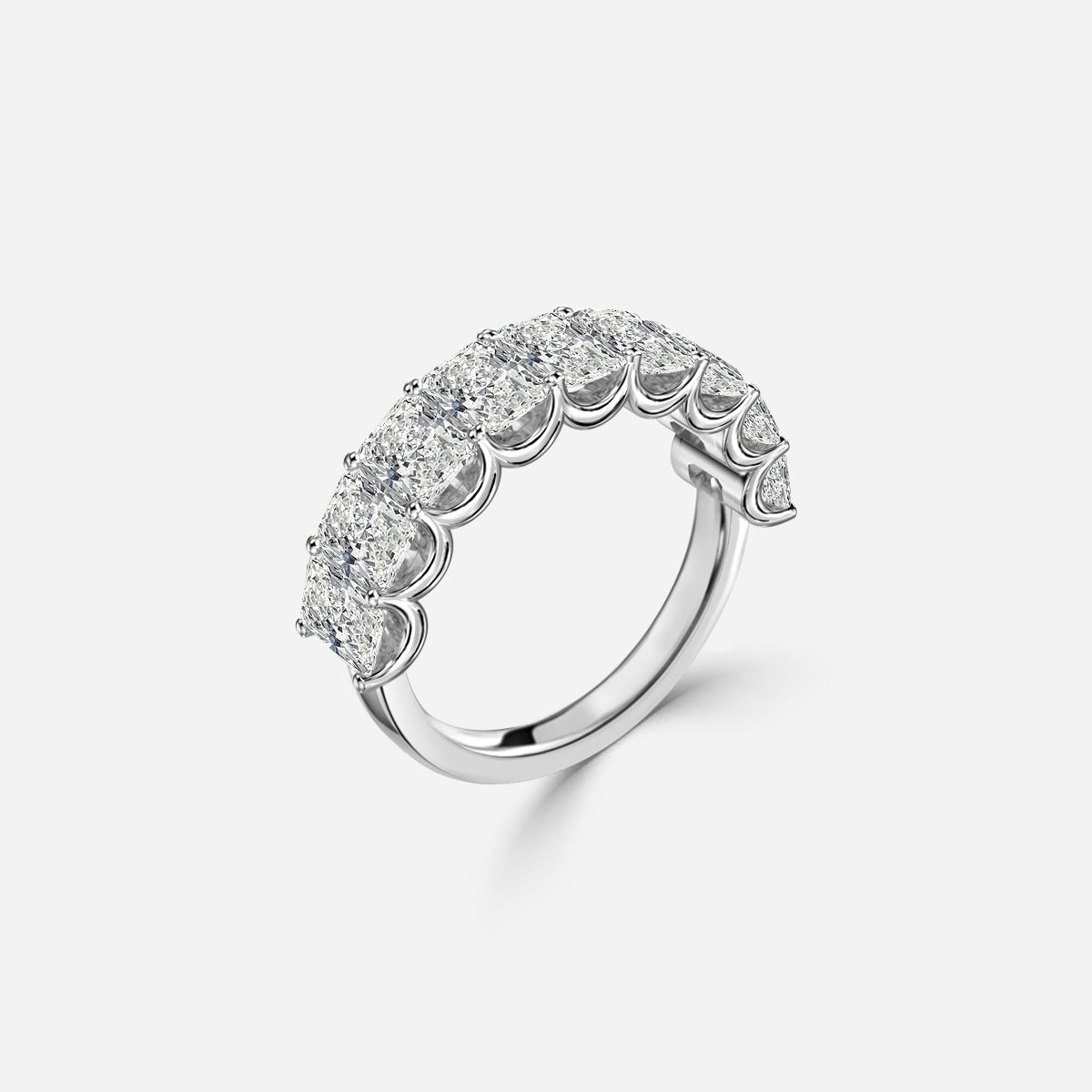 Radiant Diamond Moissnaite Half Eternity Ring