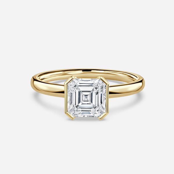 Briar Asscher Bezel Moissanite Engagement Ring