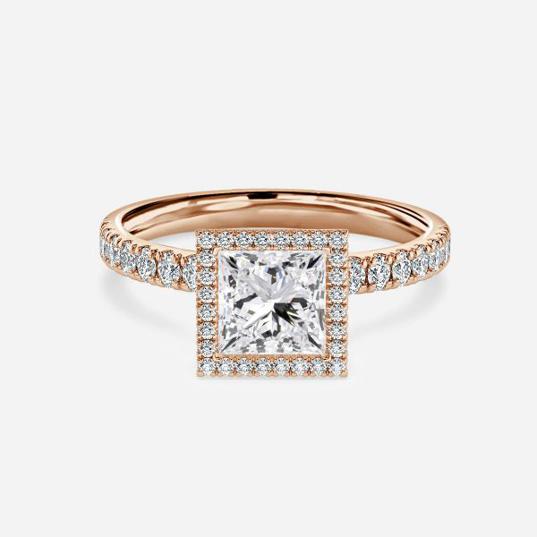 Tatienne Princess Halo Moissanite Engagement Ring