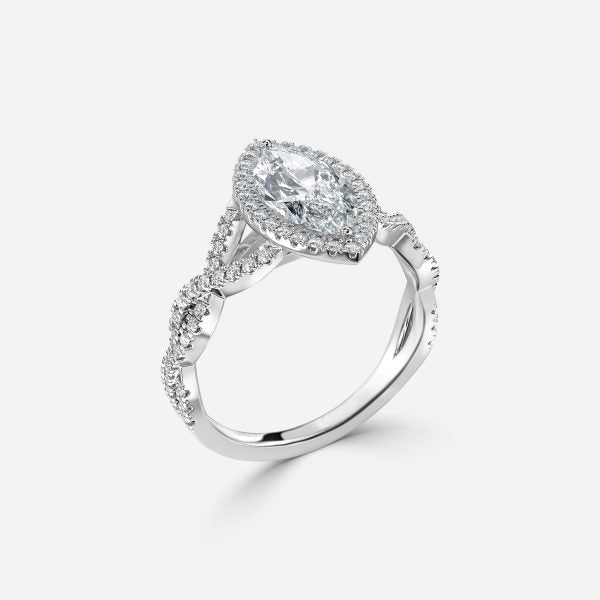 Zara Marquise Halo Moissanite Engagement Ring