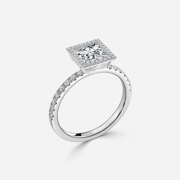 Tatienne Princess Halo Moissanite Engagement Ring