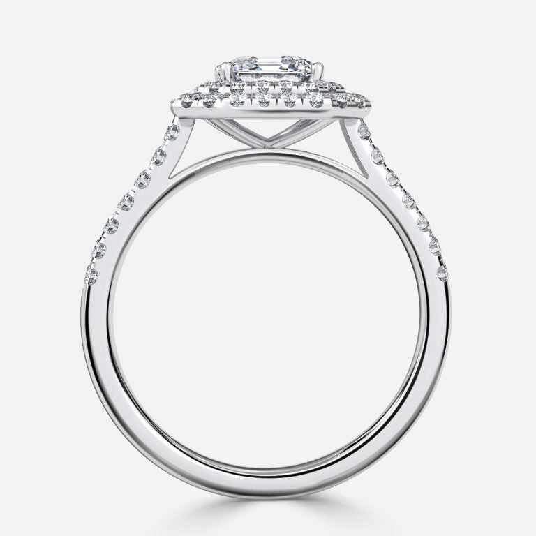 Linnea Asscher Halo Moissanite Engagement Ring