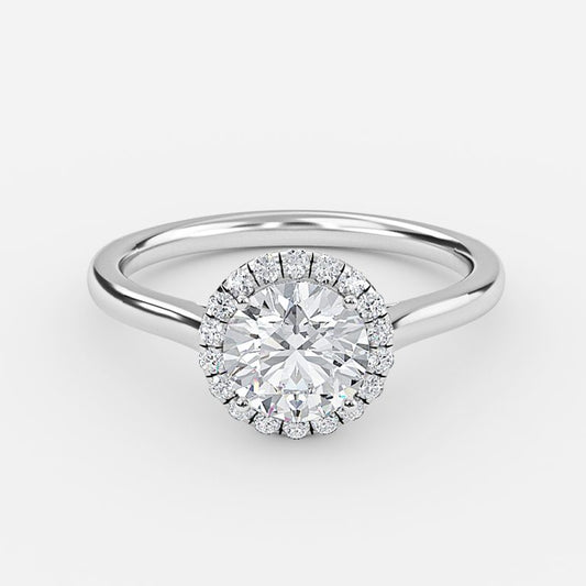 Louisa Round Halo Moissanite Engagement Ring