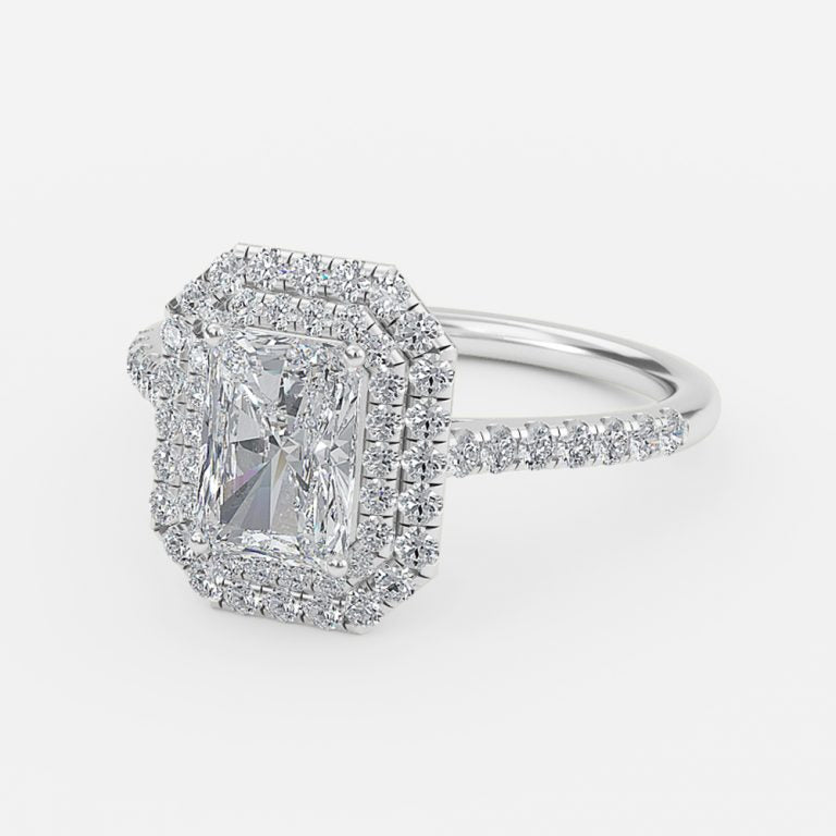 Linnea Radiant Halo Moissanite Engagement Ring