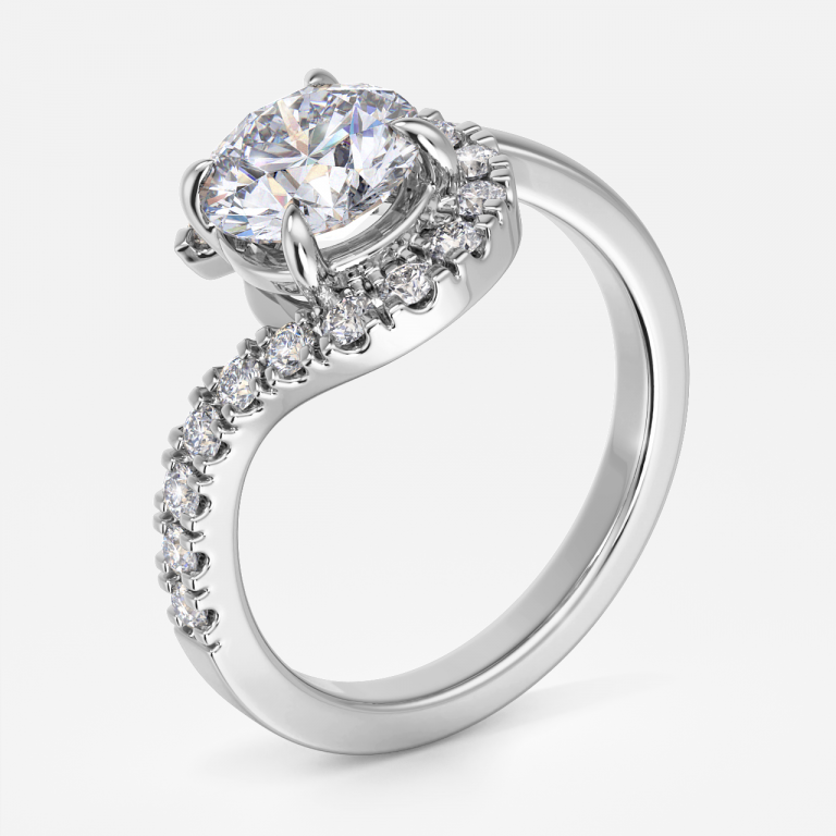 Thalassa Round Halo Moissanite Engagement Ring