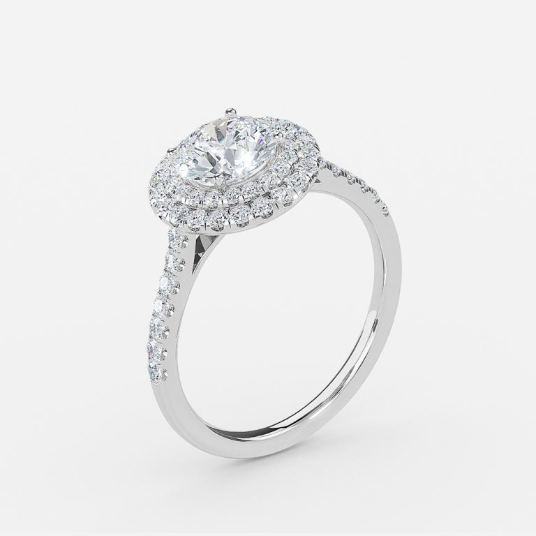 Linnea Round Halo Moissanite Engagement Ring