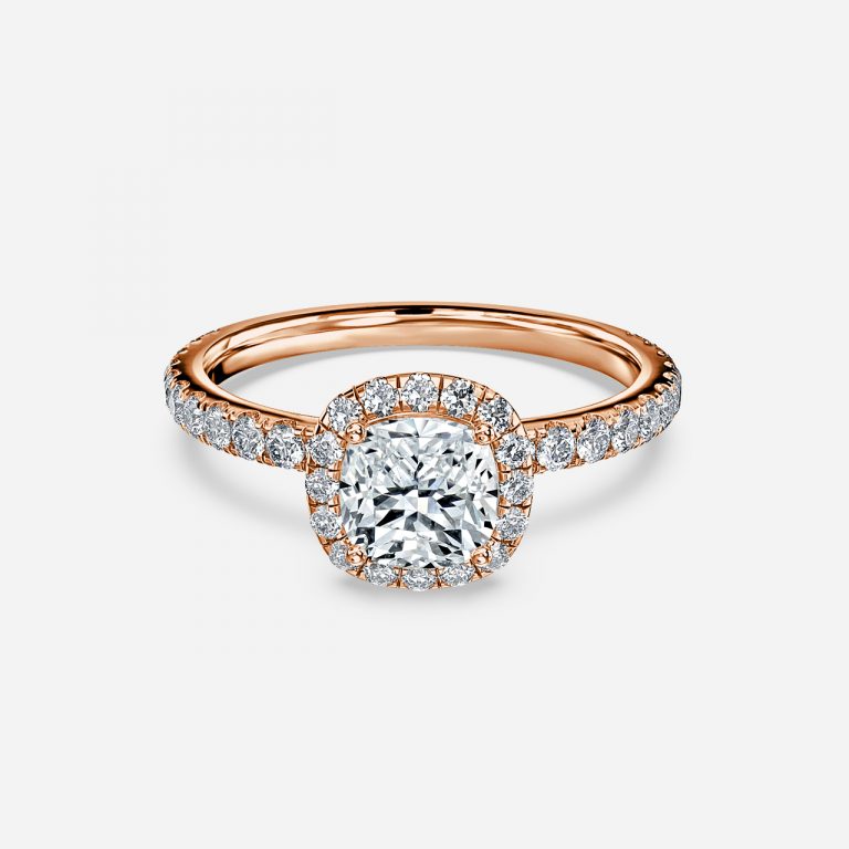 Lucia Cushion Halo Moissanite Engagement Ring