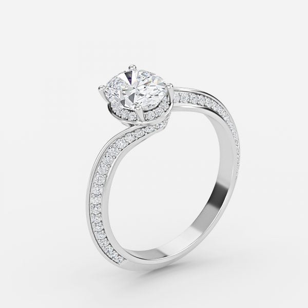 Bellatrix Oval Hidden Halo Moissanite Engagement Ring