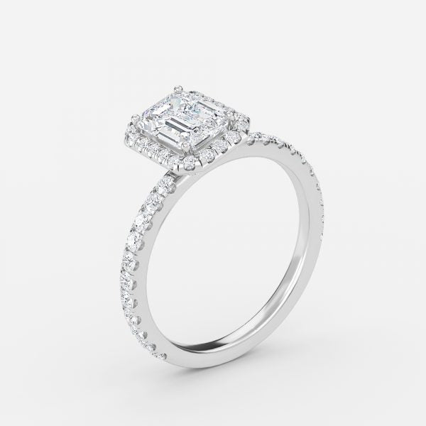 Lucia Radiant Halo Moissanite Engagement Ring