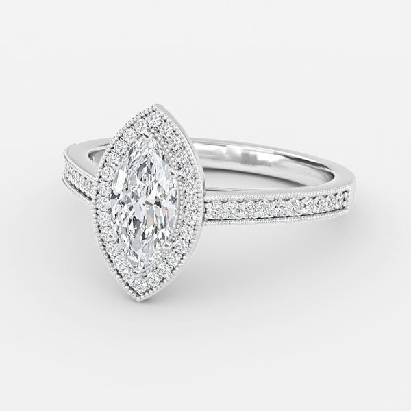 Haven Marquise Halo Moissanite Engagement Ring