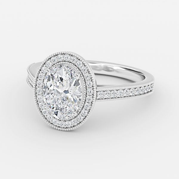 Haven Oval Halo Moissanite Engagement Ring