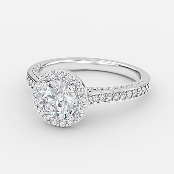 Clementine Round Halo Moissanite Engagement Ring