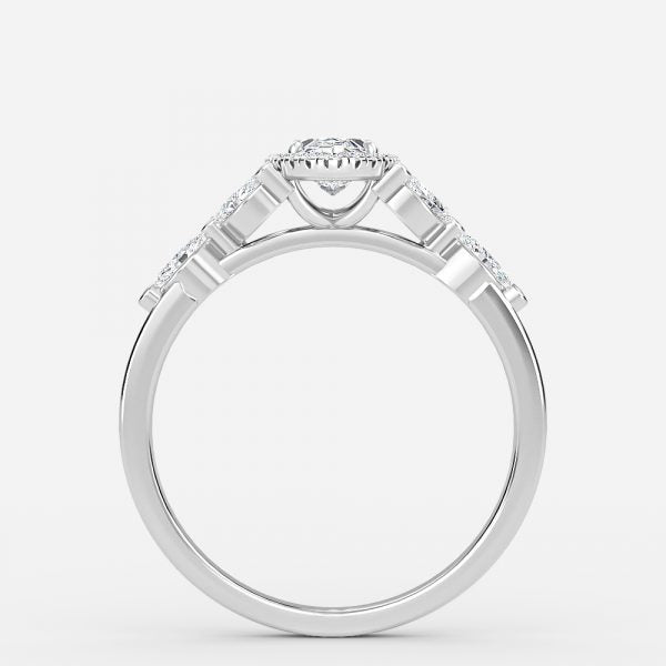 Jacinta Marquise Halo Moissanite Engagement Ring