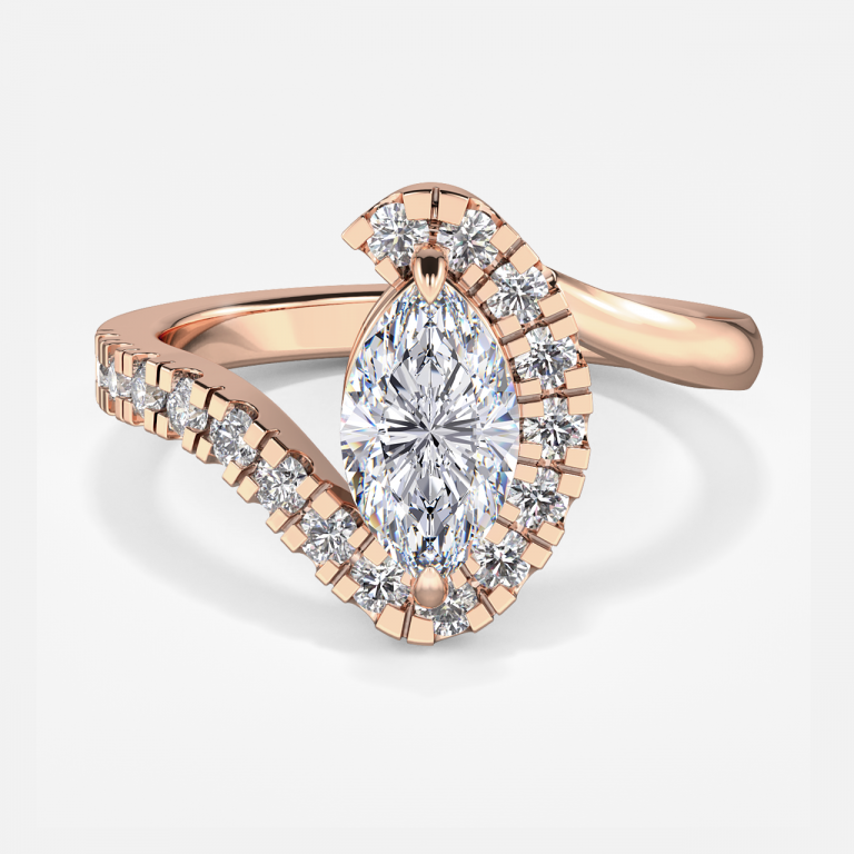 Thalassa Marquise Halo Moissanite Engagement Ring