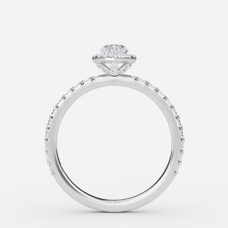 Lucia Marquise Halo Moissanite Engagement Ring