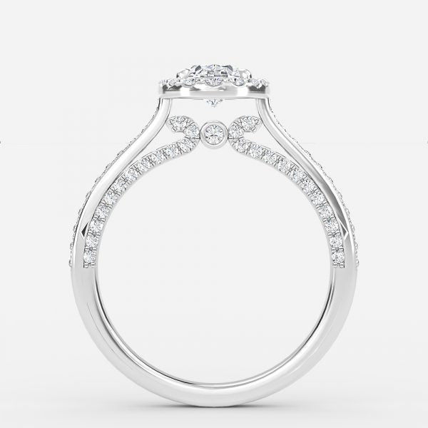 Clementine Oval Halo Moissanite Engagement Ring