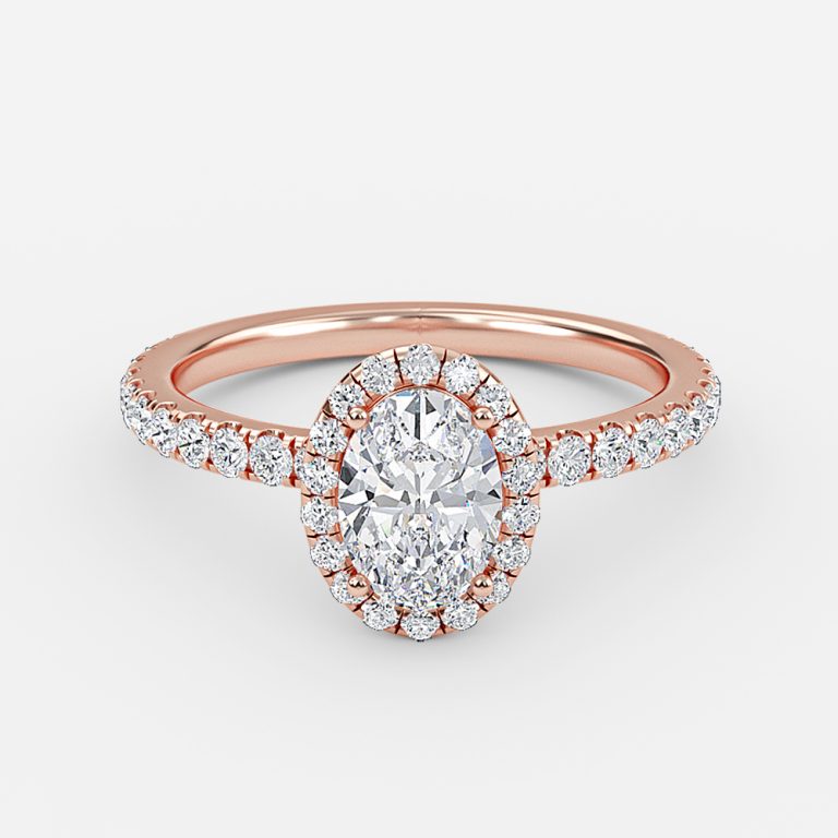 Lucia Oval Halo Moissanite Engagement Ring