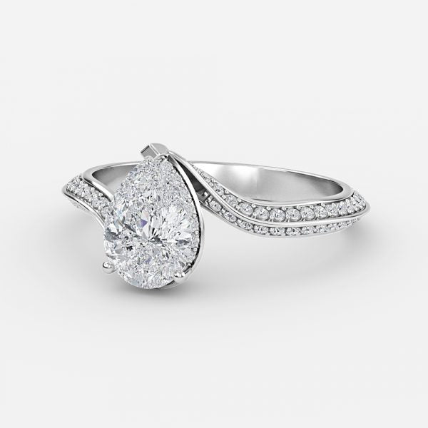 Bellatrix Pear Hidden Halo Moissanite Engagement Ring