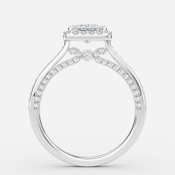 Clementine Princess Halo Moissanite Engagement Ring