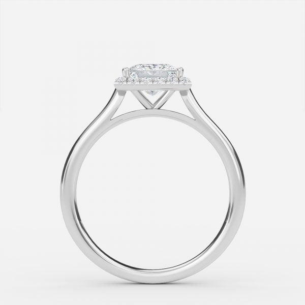 Louisa Princess Halo Moissanite Engagement Ring