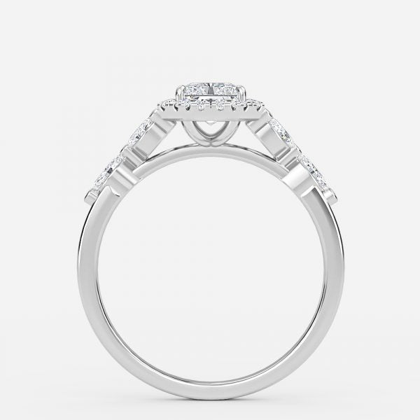 Jacinta Radiant Halo Moissanite Engagement Ring