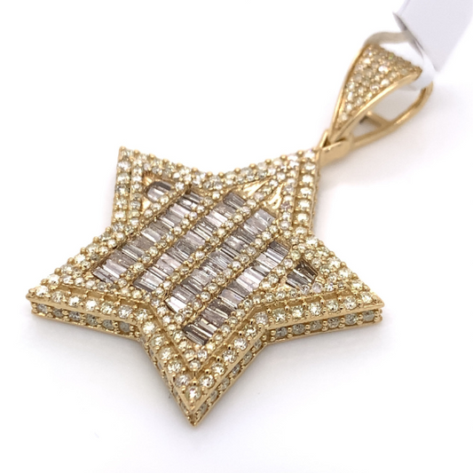 2.00 CT Moissanite Iced Out Star Pendant
